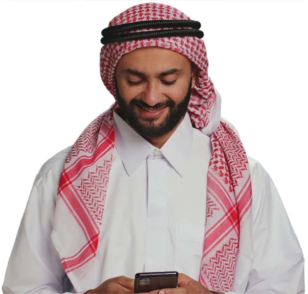 A man using his mobile phone